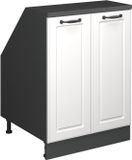Vicco Rion Kast voor schuine wand – 60 x 81.6 cm met 2 deuren, kastromp 60 cm diepte Wit Landhuis
