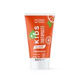 Wooden Spoon Biologische tandpasta voor kinderen met prebiotica – zonder fluoride, natuurlijke formule met aloë vera en sinaasappel, biologisch gecertificeerd, vanaf 1 jaar, 99,6% natuurlijk, 75 ml