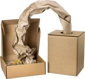 DULA Opvulpapier op rol in dispenserdoos 450m x 35cm - Bruin