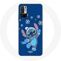 Maniacase Hoesje voor Xiaomi Poco M3 Pro Stitch sneeuw Kerstmis blauw