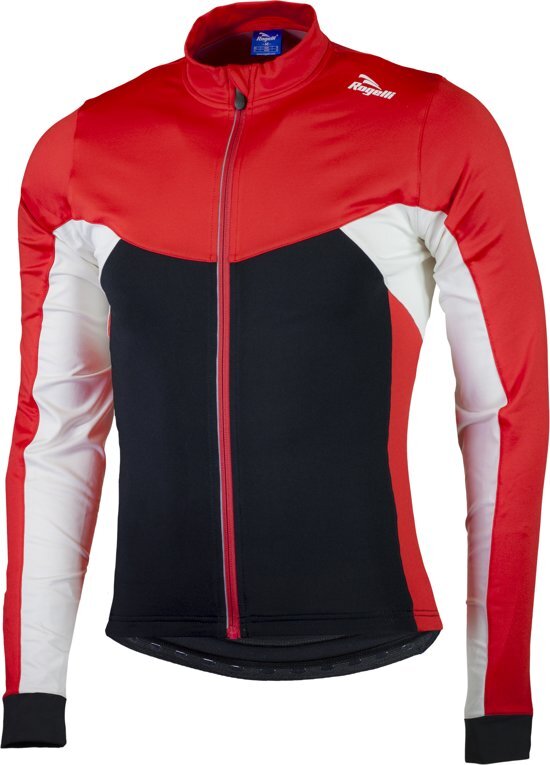 Rogelli Recco 2.0 Fietsshirt - Heren - Maat XXXL - Lange mouwen - Zwart/Rood/Wit