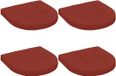 vidaXL - 4-delige Zitkussens - 4 stuks - 100% Polyester - Rood - 45 x 45 x 5 cm