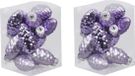 Othmar Decorations Bv 24x Pommes de pin décorations de Noël/boules de Noël améthyste violet en verre - 6 cm - mat/brillant - Décoration de sapin de Noël