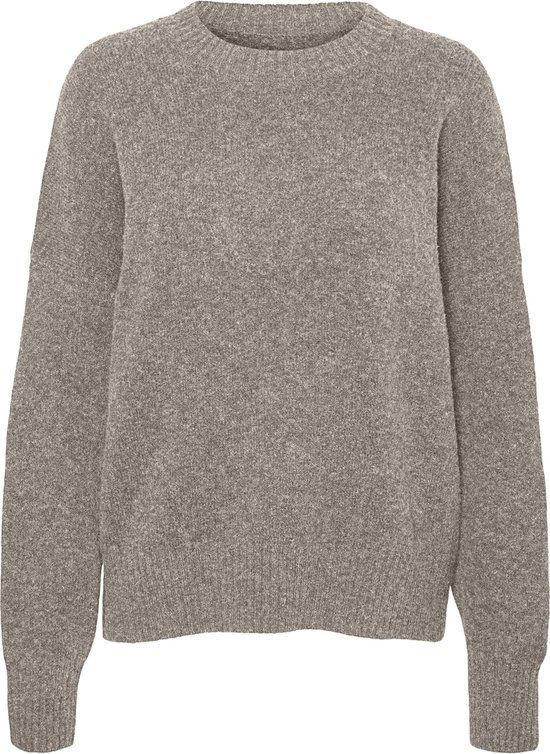 Vero Moda VMBOOM LS O-NECK PULLOVER GA NOOS Trui Dames - Moon Rock/melange - Maat L