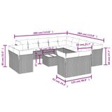VidaXL 13-delige Loungeset met Kussens Poly Rattan Grijs
