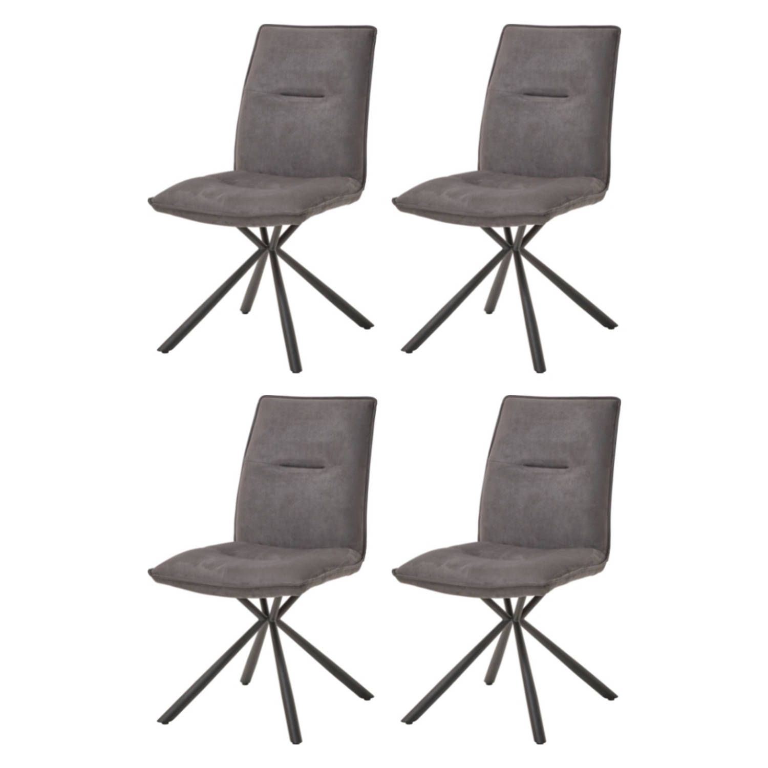 WAYS. stoffen eetkamerstoelen - grijs - 4 stuks