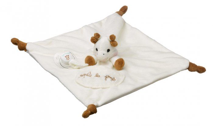 Sophie de Giraf Knuffeldoekje - Beige - 30x30cm - Speenknuffel - Kraamcadeau