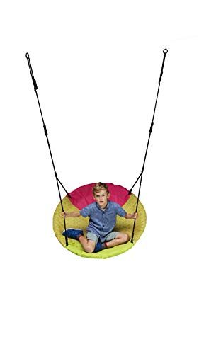 Hörby Bruk 4152 Nestschommel (stabiel, waterbestendig, twee en meer kinderen, schommelframe 2-2,5 m max. 150 kg, Ø 98 cm), lichtgroen