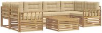 vidaXL - Hoek loungeset - 6 zitplaatsen - Wit en Beige - Polyester