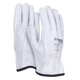 DONAU SAFETY Premium werkhandschoenen, driver van rundleer, 1 paar, maat 7/S, wit
