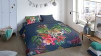 Muller Textiles Pure dekbedovertrek bladeren en luipaard - 1 persoons - 140x200/220 cm - Multi - Microvezel