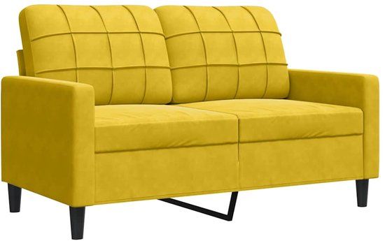vidaXL Tweezitsbank 120 cm fluweel geel