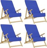 vidaXL Strandhanddoeken 4 stuks, 60x135 cm, Koningsblauw