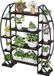 Merkloos 8 Levels Indoor Plant Stand: 125 x 30 x 177 cm Metal Plant Rack for Living Room Balcony Presentation Design with Tilt Protection Rustic Brown and Black