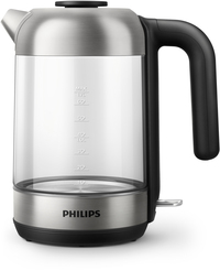 Philips Series 5000 Glass Kettle - 1.7L - Black/Stainless Steel