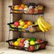 Famanu Corbeille à fruits à 3 niveaux avec 2 porte-bananes