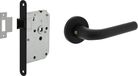 Intersteel Set de ferrures pour porte serrure à larder avec poignée Eucla avec rosace noir