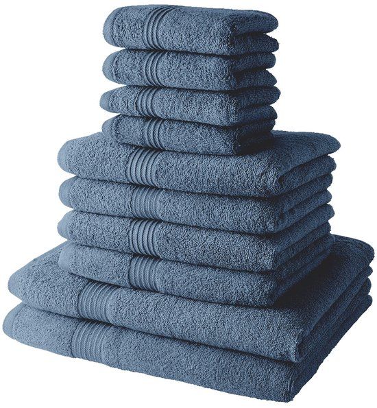 Today Handdoekenset Azul Océano 10 Stuks Katoen Blauw 450 g/m2