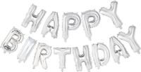 Wefiesta Globos Folieballon tekst happy birthday zilver