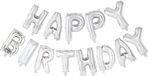 Wefiesta Globos Folieballon tekst happy birthday zilver