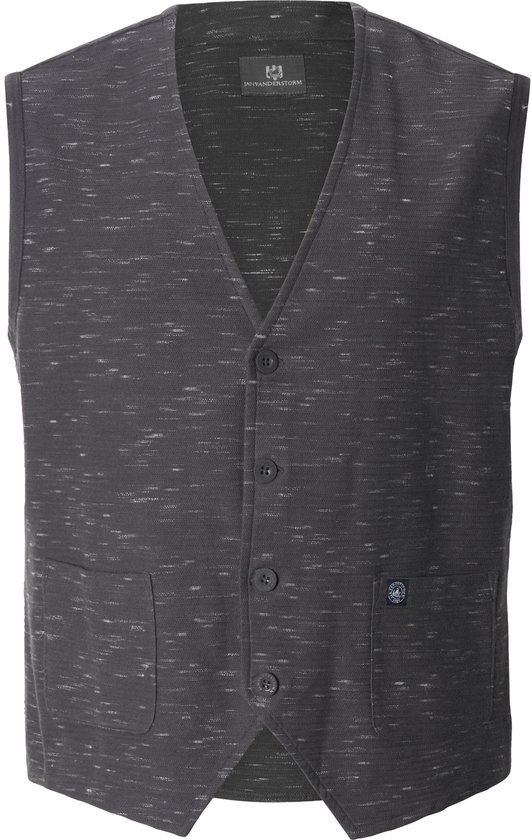 Jan Vanderstorm heren Sweatbodywarmer - 76/78 - donkergrijs - Plus Size