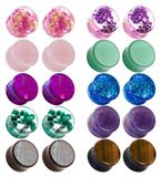 Dilatateur, 20 pièces - Double ouverture - Pierre/pierre de sel - 0 g (8 mm) - 16 mm - Coffret cadeau - Bijoux de mode