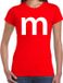 Bellatio Decorations Shoppartners Bv Letter M verkleed - carnaval t-shirt - rood - voor dames - M en M serie - kostuum XL