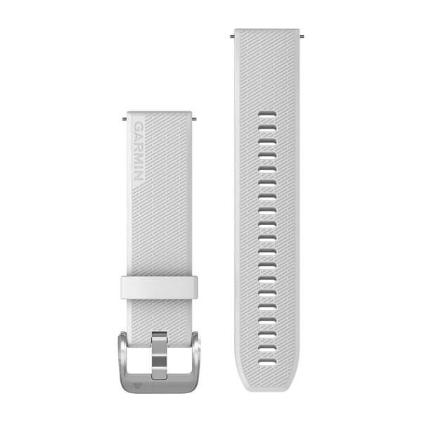 Garmin Bandjes met snelsluiting (20 mm) - Wit met polished silver gesp