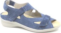 Durea 7376.0859 Platte Sandalen Dames Blauw Suède Klittenband