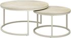 Vicco Table basse Montreal, Travertin/Cachemire, 77 x 77 cm