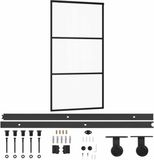 vidaXL Schuifdeur met beslag, veiligheidsglas (ESG) en aluminium, 102x205 cm