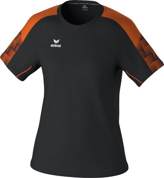 Erima Evo Star T-Shirt Dames - Zwart / Oranje - Maat 40