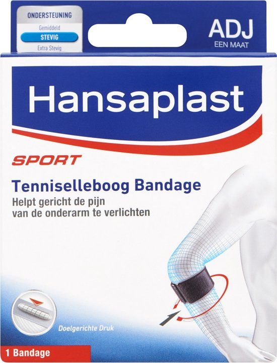 Hansaplast Sport Tenniselleboog Bandage - Tennisarm Brace - Verstelbaar - Zwart - One Size