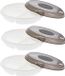 Excellent Houseware Magnetronschaal met vakjes - 3x - deksel - beige - kunststof - Dia 24 x H 6,5 cm