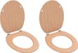 vidaXL Toiletbrillen 2 st met deksels bamboeontwerp mdf