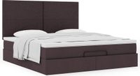 Maison Exclusive lit plateforme avec matelas marron foncé 180x200 cm tissu
