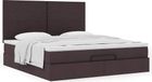 Maison Exclusive lit plateforme avec matelas marron foncé 180x200 cm tissu