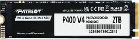 Patriot P400 V4 2TB - SSD - M.2 2280 - PCIe Gen4 x4 - 2 TB - NVMe 2.0 - 6200 MB/s Lezen - 5200 MB/s Schrijven - Zwart