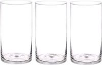 Bellatio flowers & plants Vaas - 3x - cilinder - transparant - glas - 16 x 30 cm