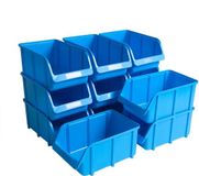 Hünersdorff 12x opbergbox stapelbox opslagbox in maat 4, van polystyrol, hoge vormstabiliteit en belastbaarheid, kleur: blauw