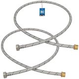 KOTARBAU® 2 Stuks - Flexibele Aansluitslang 1/2"x1/2" - Sanitaire Aansluitslang 120 cm