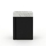 Saniclass Chaci Toiletmeubelset - 40x65cm - 1 deur - 1 kraangat - rechts - fontein natuursteen marmer - mat zwart