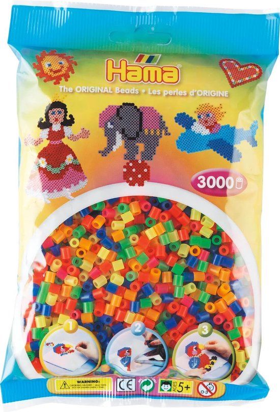 Hama - Strijkkralen - 3000 Stuks Neon