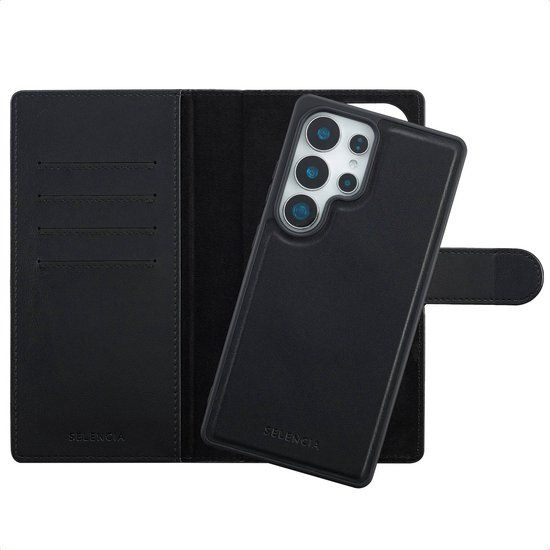 Selencia Olyn Uitneembare Bookcase met MagSafe voor de Samsung Galaxy S25 Ultra - Zwart