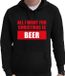 Bellatio Decorations Shoppartners Bv Foute Kerst hoodie / hooded sweater - All I want for christmas is beer - zwart voor heren - kerstkleding / kerst outfit L