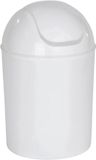 Young Connections Poubelle à couvercle rabattable - 6 litres - plastique blanc - Ø 20 x 30 cm