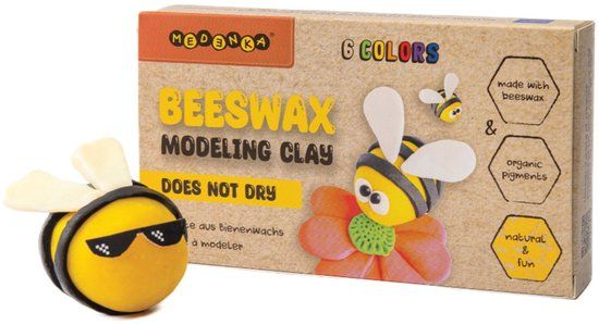 Medenka Bijenwas modelleerklei – 240g - Natuurlijke & Milieuvriendelijke Klei - Zachte en Herbruikbare Speelklei voor Creatief Spelen - Handgemaakt van Pure Bijenwas