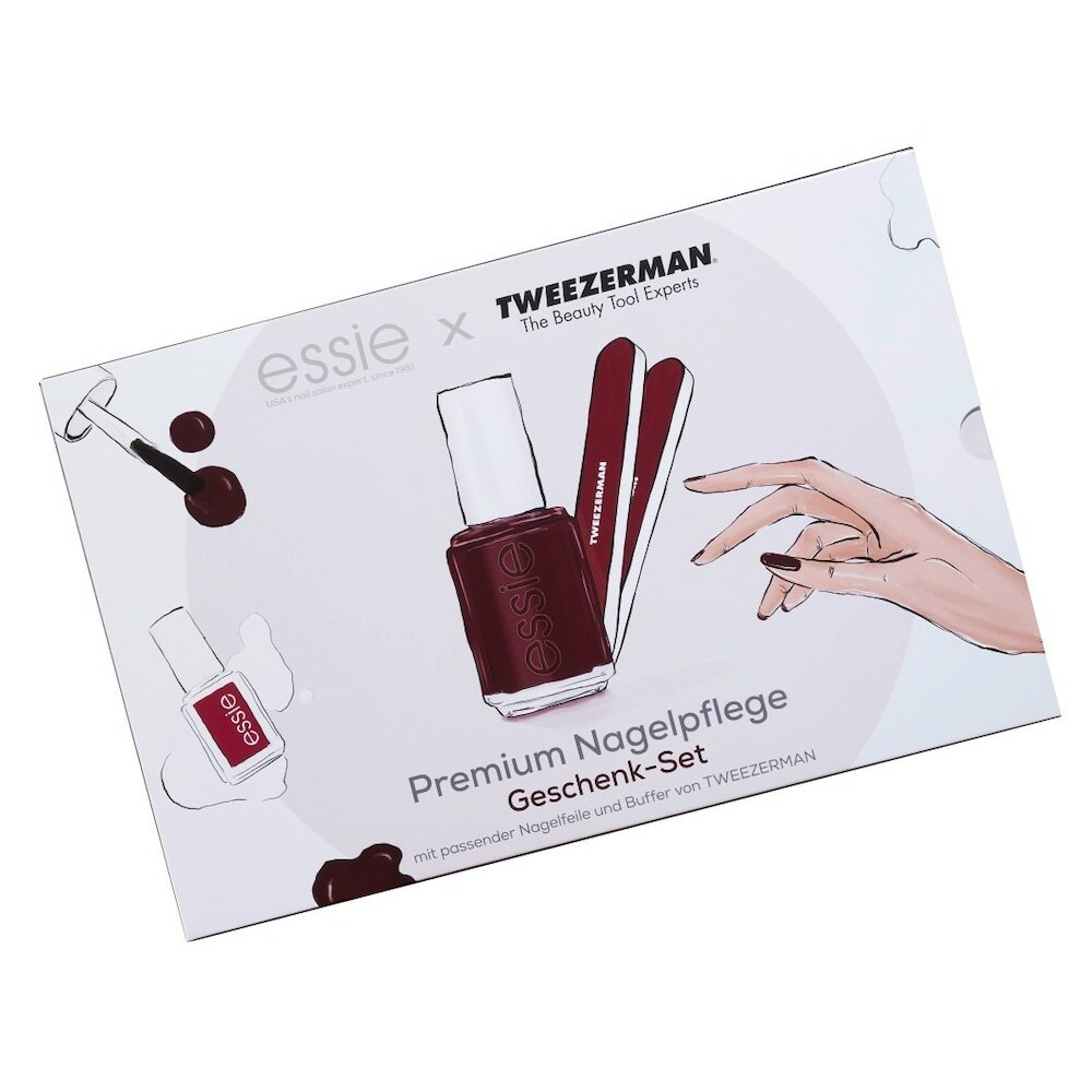 Essie Luxe cadeauset 2022 met TWEEZERMAN nagelgereedschap 1