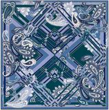 Roeckl sjaal Check Paisley 53x53 Multi Emerald blauw