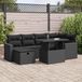 Maison Exclusive - Salon de jardin 7 pièces avec coussins, rotin synthétique noir